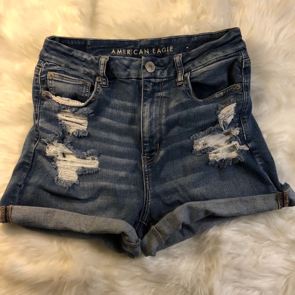 AEO Curvy high rise denim shorts
